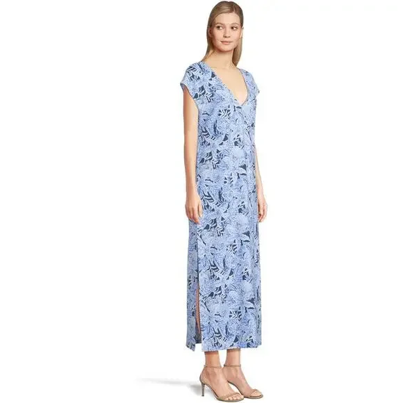 Lilly Pulitzer Talli Maxi Dress Bonair Blue Coastal Constellation Size  Medium